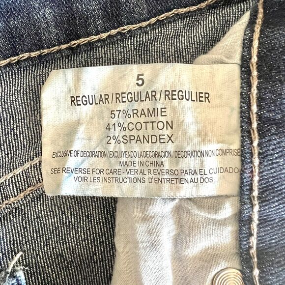 Grane Jeans Junior Sz 5 Skinny Low Rise Blue Denim Stretch Zip Fly Medium Wash - Picture 11 of 12